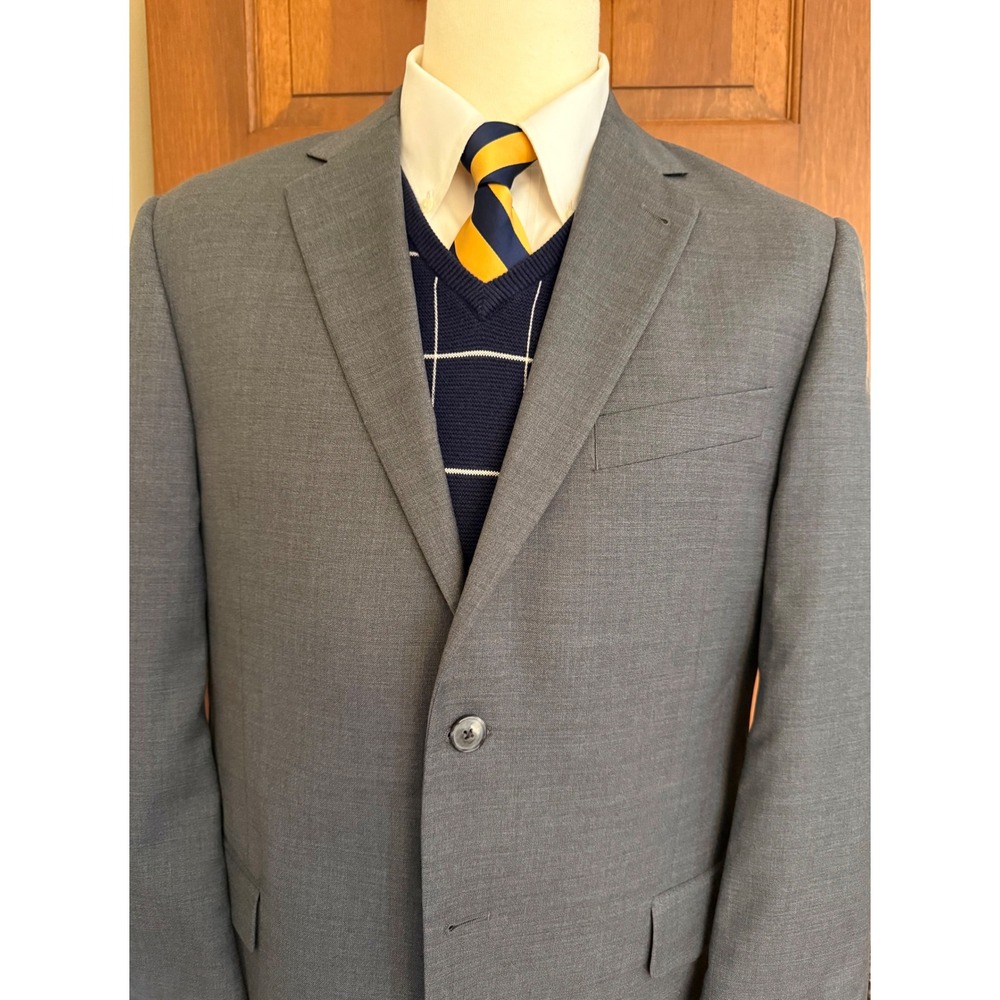 Joseph Abboud Blazer Mens 42S Gray Wool Two-Button Sport Coat Jacket - Picture 8 of 16